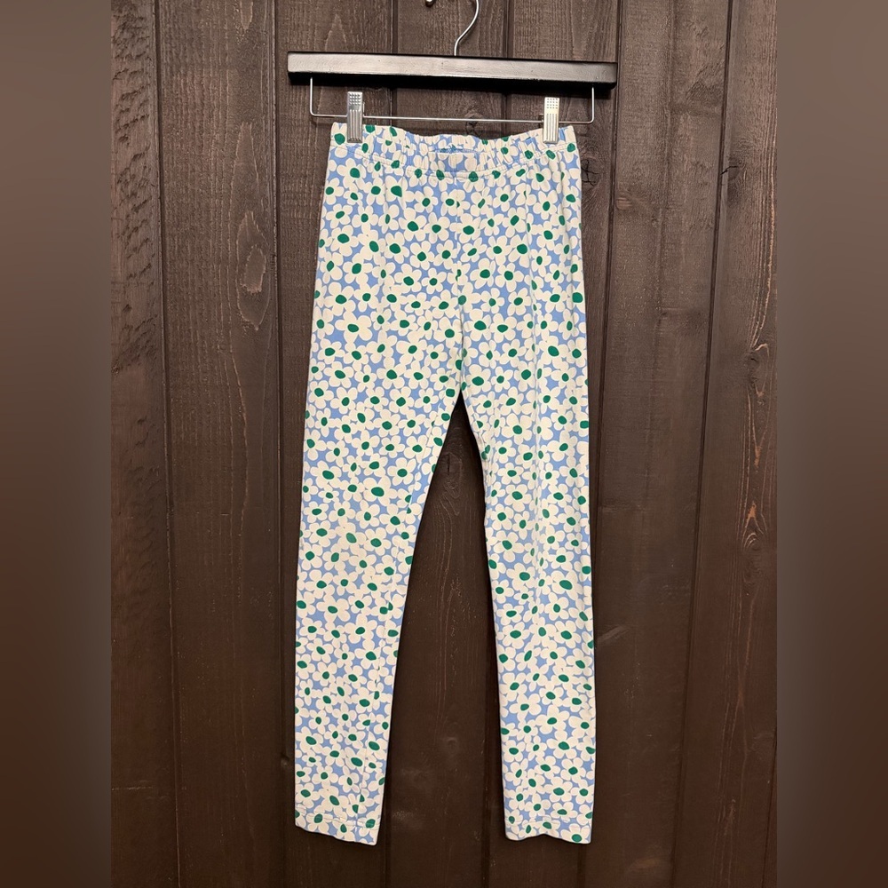 Hanna Andersson Flower Leggings Girls Sz 140 cm US (10) Floral Cream/Green/Blue